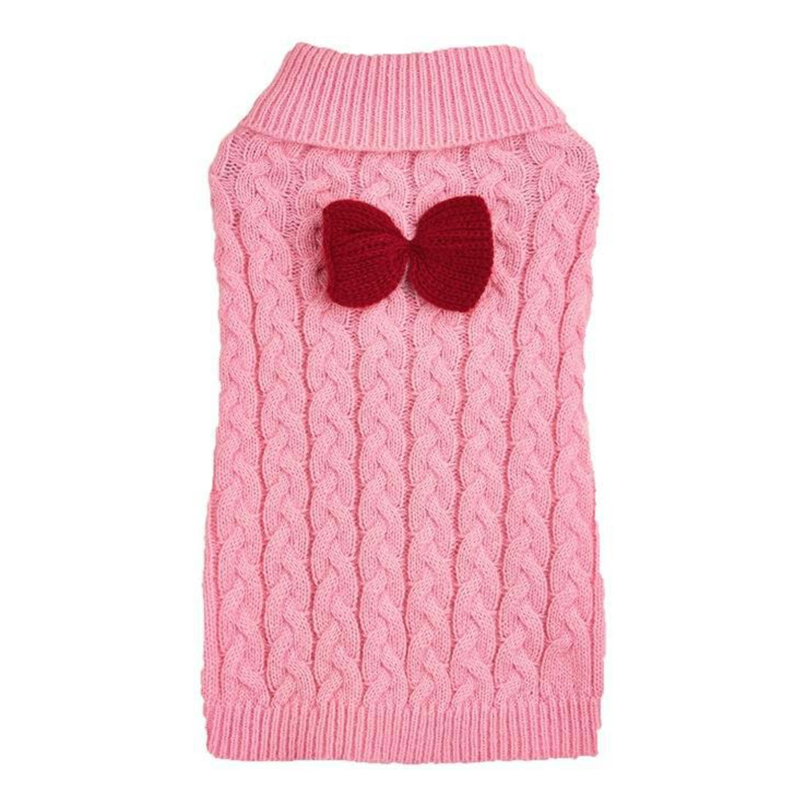 Mosey Pet Sweater Bowknot Decor Comfortable Winter Dog Sweater Soft