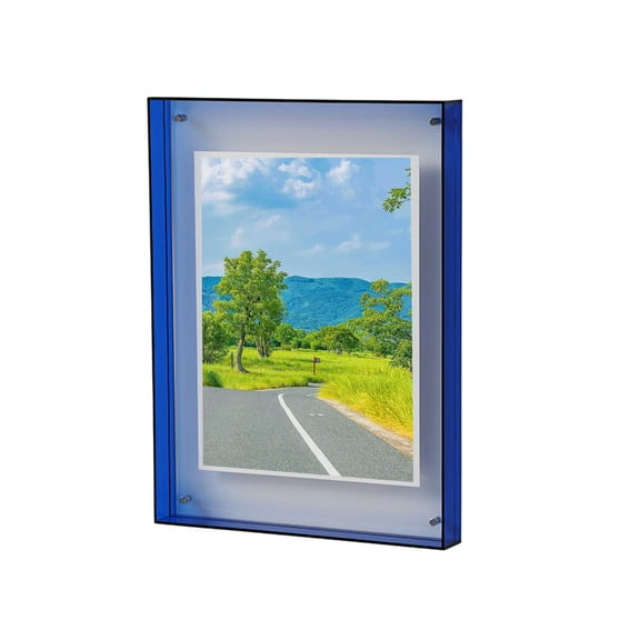 Mosey Photo Frame Vibrant Floating Acrylic Picture Frame Desk Wall Art Frame for Gallery Home Office Decoration- 16cm