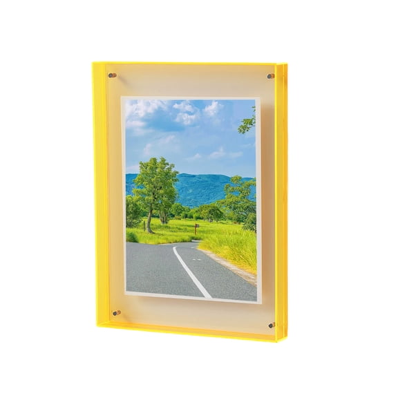 Mosey Photo Frame Vibrant Floating Acrylic Picture Frame Desk Wall Art Frame for Gallery Home Office Decoration- 16cm