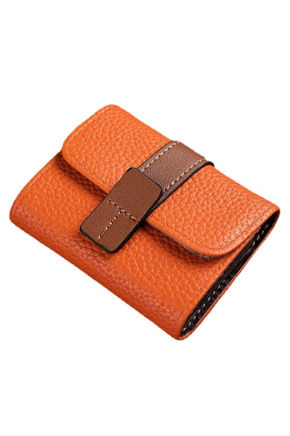 Purse Changes Wallet Buckle Closure Faux Leather Solid Color Students Allowance Credit Card Holder Large Capacity Portable Waterproof Wallet