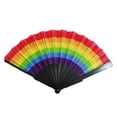 thumbnail image 1 of Mosey Rainbow Folding Fan Bright Color Lightweight Compact Size Colorful Hand Folding Fan Party Decoration, 1 of 8