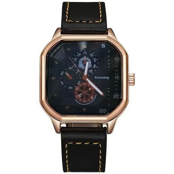 Mosey Stylish Waterproof Watch with Mechanical Movement Easy to Read Ergonomic Designed Strap Square Large Dial Men Watch