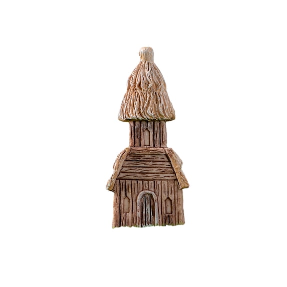 Mosey Thatched House Ornament Micro-Landscape Rustic Style Compact Size Eco-friendly House Decoration for Home Office