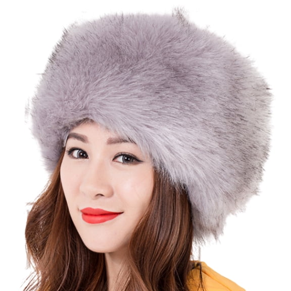 Mosey Thickened Fuzzy Bucket Hat Women Winter Fluffy Furry Plush Hat Faux Fox Fur Solid Color Warm Bucket Hat Fashion Accessories