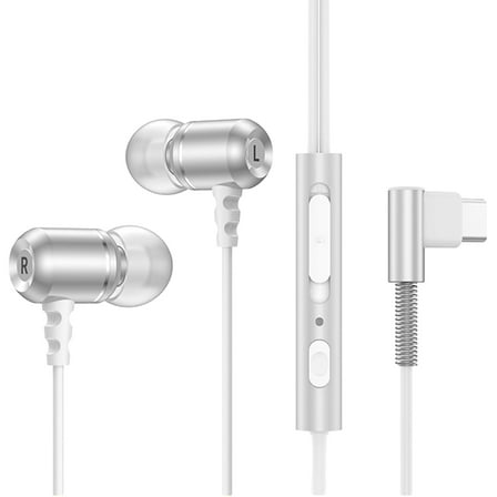 Mosey Type-C In-Ear Wired Headset with Noise-Cancelling Mic Enhanced Bass Clear HiFi Sound Wired Earphones