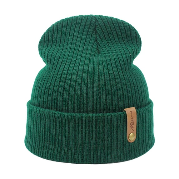Mosey Unisex Winter Hat Thick Knitted Elastic Warm Solid Color No Brim Anti-slip Soft Windproof Women Men Cap Outdoor Beanie