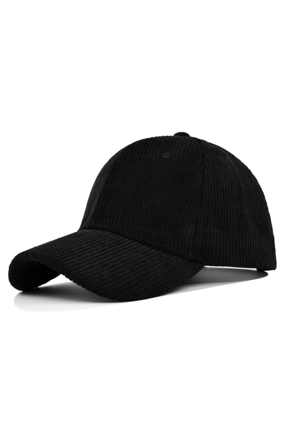 Unsiex Baseball Hat Striped Texture Adjustable Buckle Solid Color Long Curled Brim Sun Protection Ponytail Holder Casual Peaked Cap