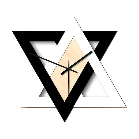 Mosey Wall Clock Easy to Install Fine Workmanship Decorate Nordic Style Contrast Color Triangle Shape Digital Clock for Office