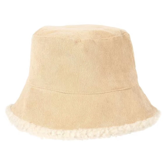 Mosey Winter Bucket Hat Cozy Faux Lambswool Double-sided Reversible Thickened Fleece Warm Keep Fisherman Hat