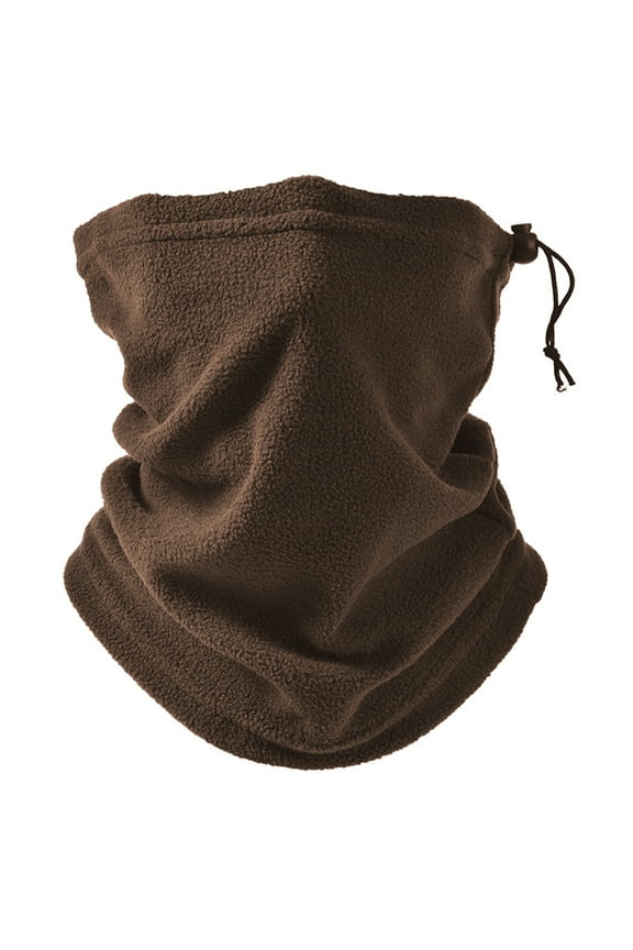 Winter Multifunctional All in 1 Polar Fleece Neck Gaiter Solid Color Face Guard Drawstring Design Thick Cycling Headwear Running Sport Scarf