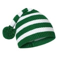 thumbnail image 1 of Mosey Winter Santa Hat Knitted Striped Print Color Matching Plush Ball High Elasticity Anti-slip Unisex Ear Protection Cold Resistant Christmas Cap Beanie, 1 of 7