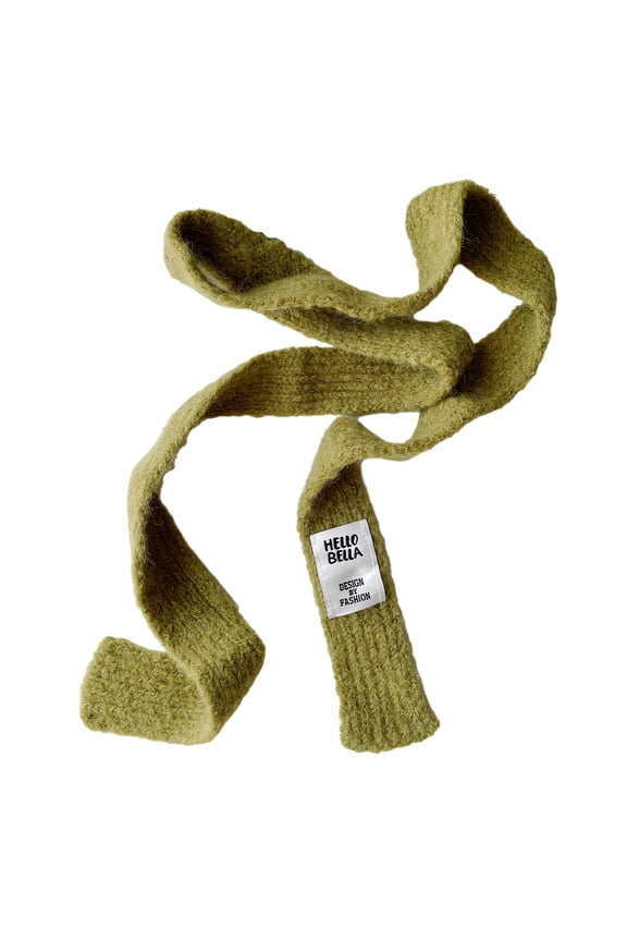 Women Casual Knitting Scarf Autumn Winter Letter Logo Solid Color Warm Thin Scarf Fashion Accessories