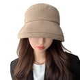 thumbnail image 1 of Mosey Women Fisherman Hat Winter Cap Sun Protection Windproof Thick Cold Resistant Solid Color Flat Top Soft Lady Outdoor Basin Cap Headwear, 1 of 8