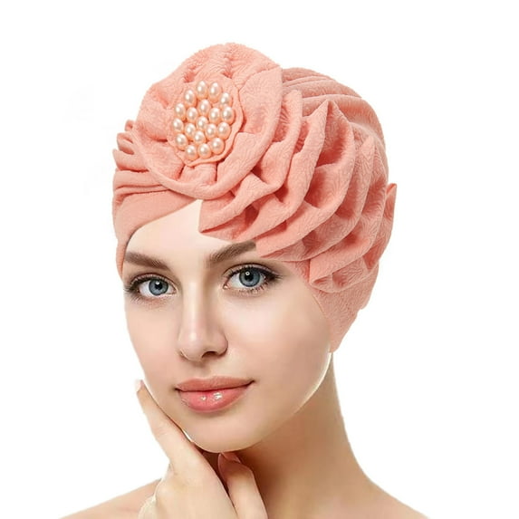 Mosey Women Hat Solid Color Fashionable Women Turban Hat Comfortable Decorative Head Wrap for Ladies Girls
