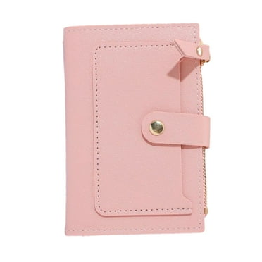 Mosey Women Purse Changes Wallet Button Closure Solid Color Students Allowance Purse Card Holder Large Capacity Portable Wallet