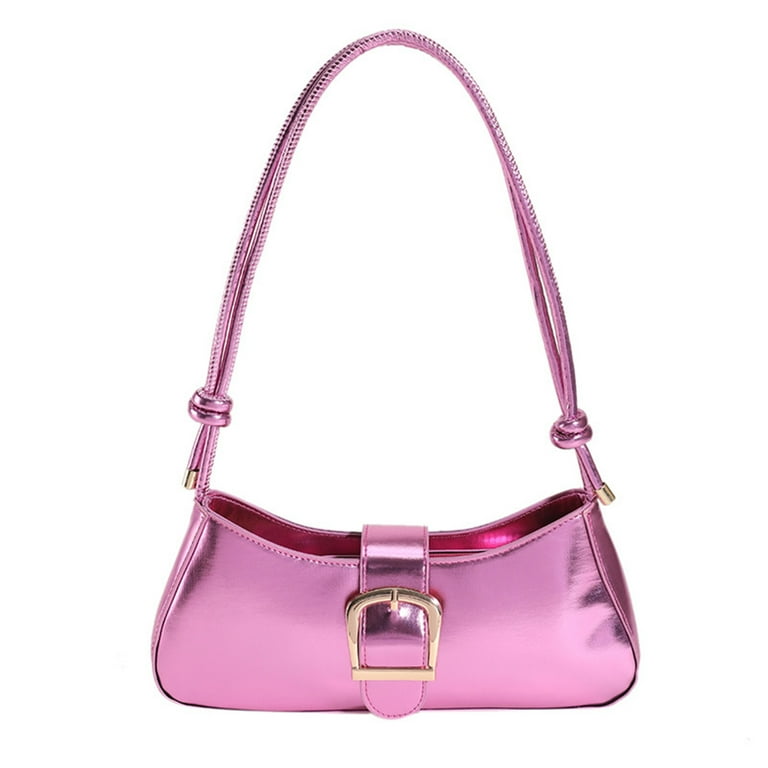 Mosey Women Shoulder Bag Faux Leather Buckle Zipper Closure Smooth Glossy Surface Adjustable Large Capacity Korean Style Lady Handbag Walmart