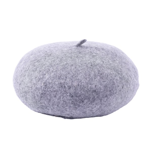 Mosey Women Winter Beret Vintage Solid Color Thick Knitted Decorative Sweet Style Painter Hat Dome Soft Anti-slip Lady Cap Party Prom Lady Hat