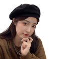 thumbnail image 1 of Mosey Women Winter Painter Hat Solid Color Soft Warm Breathable Decorative Commute Beret Vinatge French Style Octagonal Cap, 1 of 8