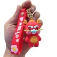 thumbnail image 1 of Mosey Year of 2024 Mascot Dragon Keychain Cute 3D Dragon Figurine Hanging Ornament Cartoon Animal Keyring Charm Backpack Decoration New Year Gift, 1 of 8