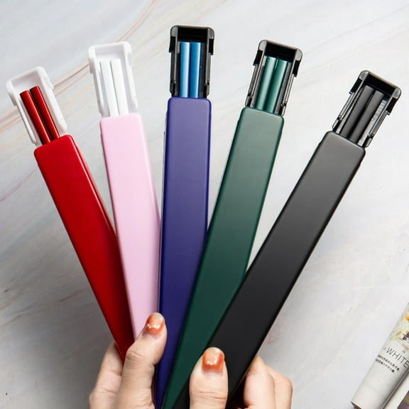 Moseyys 1 Set Stainless Steel Chopsticks with Case Reusable Easy to Clean Rustproof Non-slip Eating Dishwasher Safe Lunch Chopsticks Dinnerware