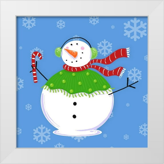 Mosher, Deidre 15x15 White Modern Wood Framed Museum Art Print Titled - Silly Snowman Christmas I