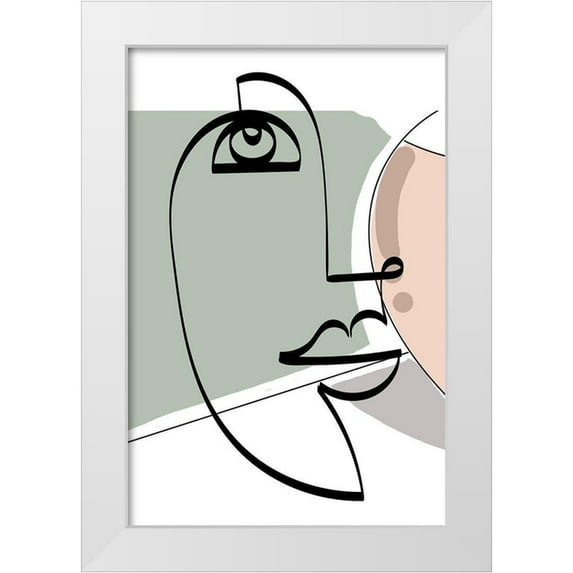 Mosher, Deidre 17x24 White Modern Wood Framed Museum Art Print Titled - Mid-Century Line Figure Woman II