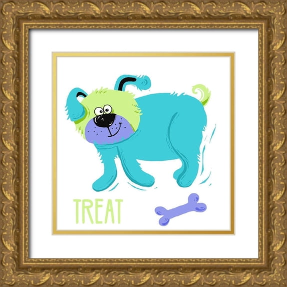 Mosher, Deidre 20x20 Gold Ornate Wood Framed with Double Matting Museum Art Print Titled - Dogs Gone Wild I