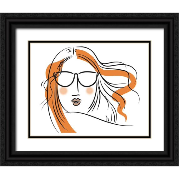 Mosher, Deidre 24x20 Black Ornate Wood Framed with Double Matting Museum Art Print Titled - Relaxed Lady