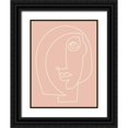 thumbnail image 1 of Mosher, Deidre 25x32 Black Ornate Wood Framed with Double Matting Museum Art Print Titled - Figure Line Woman on Blush, 1 of 4