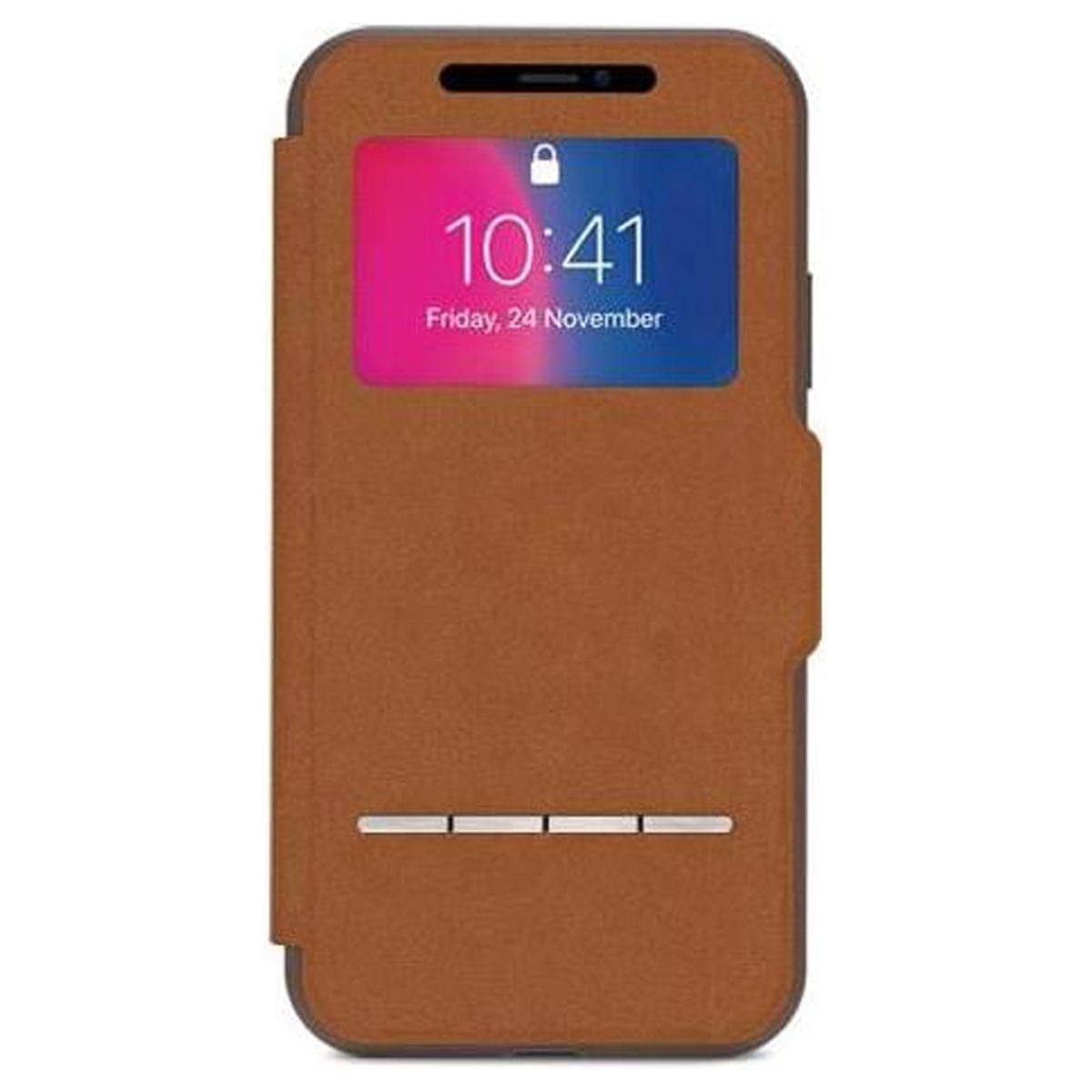 Moshi SenseCover Portfolio Case for iPhone X, Caramel Brown