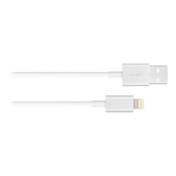 Moshi USB Cable with Lightning Connector- White - 3.28 ft Lightning/USB Data Transfer Cable for iPhone, iPad Air, iPad mini, iPad Pro, iPod nano, iPod touch, iPad - First End: 1 x Lightning Male Propr