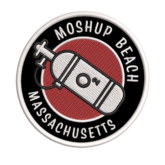 Moshup Beach, Massachusetts Scuba Flag O2 Tank 3.5 Inch Iron Or Sew On Embroidered Fabric Badge Patch Ocean Beach, Salt Life Iconic Series