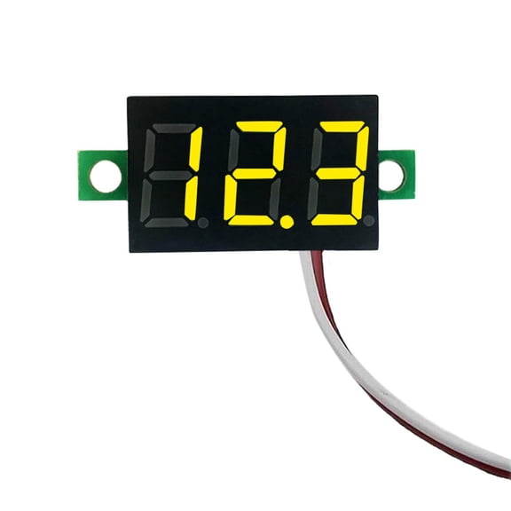 Mosiee 0.28 Inch Digital Display Voltmeter with Two Wire Connection for 5-30V Input Yellow