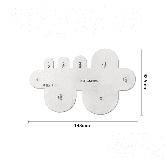 Mosiee 1/2-2In Belt Marking Ruler Measurement Template Design Drawing Circular Graphics Arc-Shaped