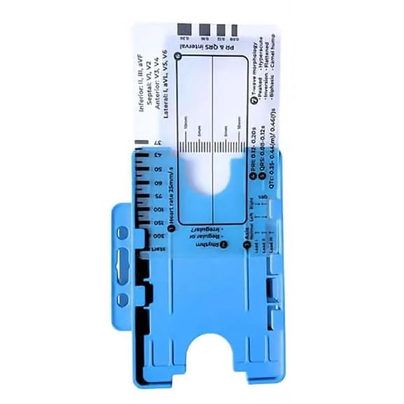 Mosiee 1/2Pcs Electrocardiogram 7 Step Ruler Transparent Ekg Calipers Measuring Tool Portable Ekg Interpretation Plastic Accessories 1Pc-B
