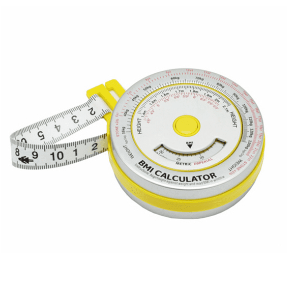 Mosiee 1/3P Rolls Bmi Body Mass Index Retractable Tape Measuring Ruler 150Cm Calculator Diet Tape Plastic Measures Tools Yellow