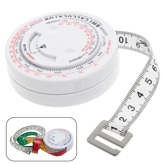 Mosiee 1.5M Tape Measure Retractable Measuring Ruler Calculator Diet Tape Measures Tools for Bmi Body Mass Index Sewing Tailor Meter