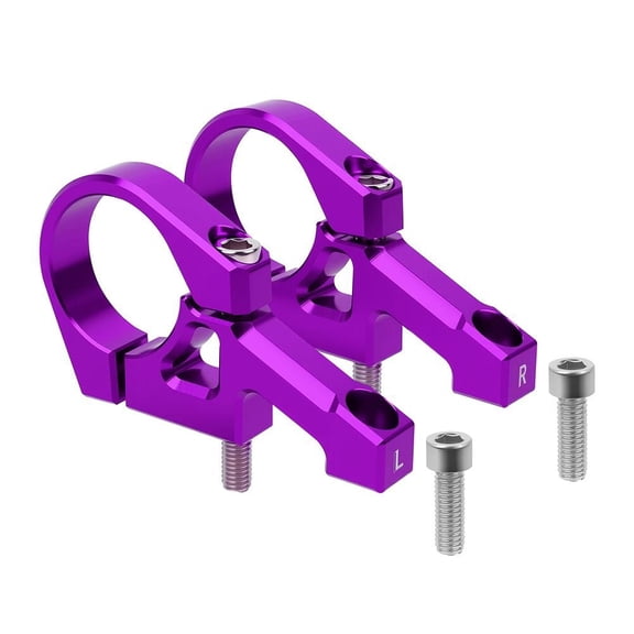 Mosiee 1 Pair Mountain Bike Split-Type Stems Aluminum Alloy Dual Crown Forks Direct Mount Stem for Dh Bicycle 31.8Mm Handlebar Part Purple