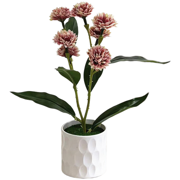 Mosiee 1 Pcs Artificial Carnation Flower Bonsai for Home Office Wedding Outdoor Grey Pink
