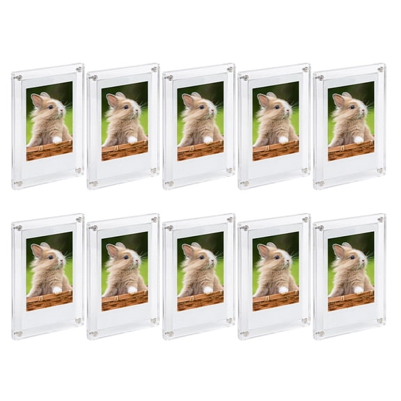 Mosiee 10 Acrylic Double Sided Magnetic Photo Frames for Home and Office Decor 7*12cm