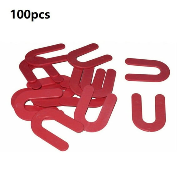 Mosiee 100Pcs Tile Leveling Shims & Spacers U Shaped Horseshoe Shims for Grout Joint Alignment & Large Format Tile Installations