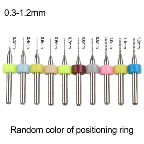Mosiee 10Pcs 0 3 1 2mm Carbide Mini Drill Bits with 3 175mm Shank for Pcb Smt Cnc Board Plastic Copper Stainless Steel