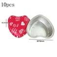 thumbnail image 1 of Mosiee 10Pcs 100ml Tin Foil Aluminum Foil Pudding Cup With Lid Heart-shaped Disposable Mini Mousse Cupcake Containers Baking Mould, 1 of 9