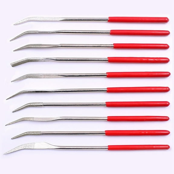 Mosiee 10Pcs/Lot Diamondsneedle Files Set Mini for Jewelry Metal Wood Ceramic Glass Stone Craft Sharping Working Hand Carving Tools