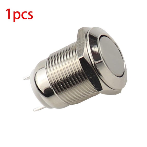 Mosiee 12Mm Round Button Without Fixation Instant Aluminum On Off On Ring Illuminated Car Pushbutton Switch 36V