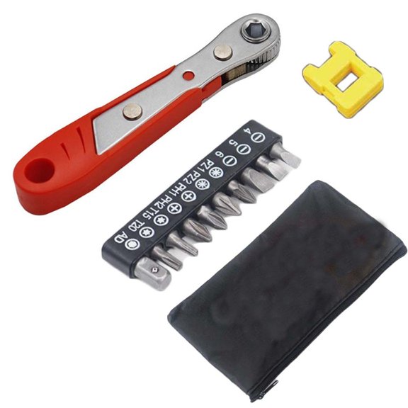 Mosiee 12Pcs 36 Teeth Ratchet Screwdriver Set with Magnetizer Toolkit Repair Batch