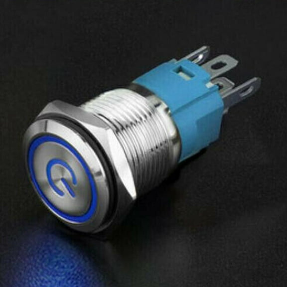 Mosiee 12V Button Switch 16Mm Latching On Off Power Switch Push Stainless Steel With Wire Socket Harness High Quality