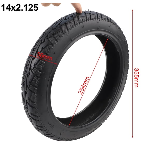 Mosiee 14 Inch Electric Scooter Tyre for Electric Bike 14X2.125(57-254) Tubeless Tire Tubeless Off-Road Tire Parts Electric Bicycle