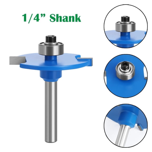 Mosiee 1Pc 6.35mm Shank T-Sloting Router Bit Biscuit Jointing Slotting Wood Milling Cutter for Solid Wood Particle Board Cutting Tools