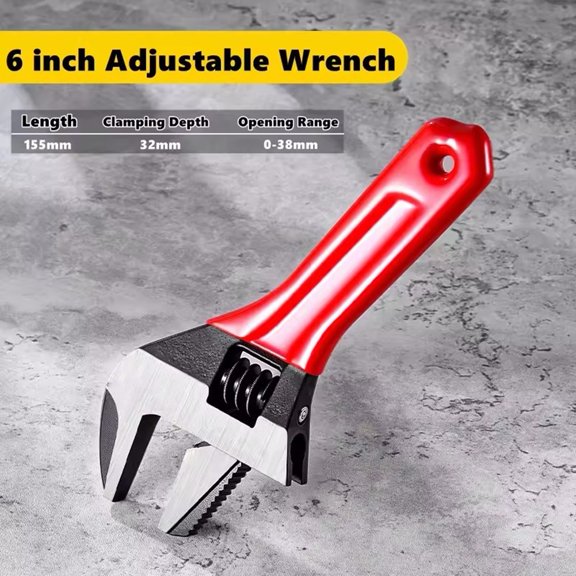 Mosiee 1Pc 6/8Inch Short Handle Adjustable Wrench Small Oversized Open Bathroom Wrench 6 Inch